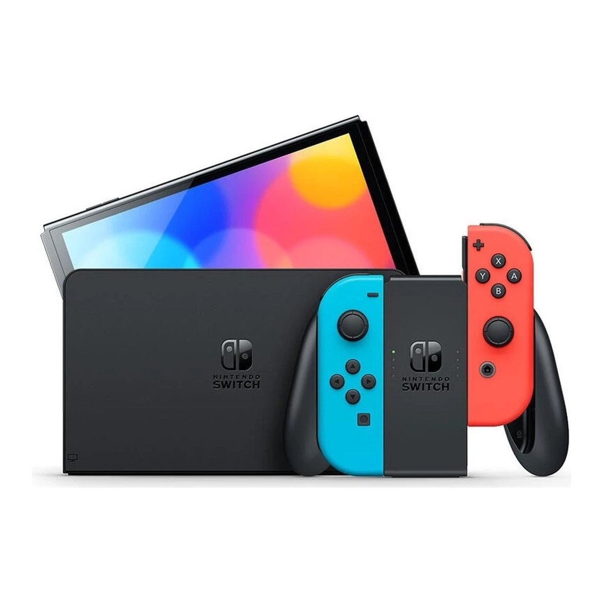Console Nintendo Switch modèle OLED – Bleu / Rouge Néon
